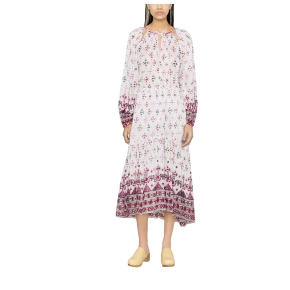 Isabel Marant Etoile $890 Fratela Printed Cotton-Blend Voile Midi Dress Nwt